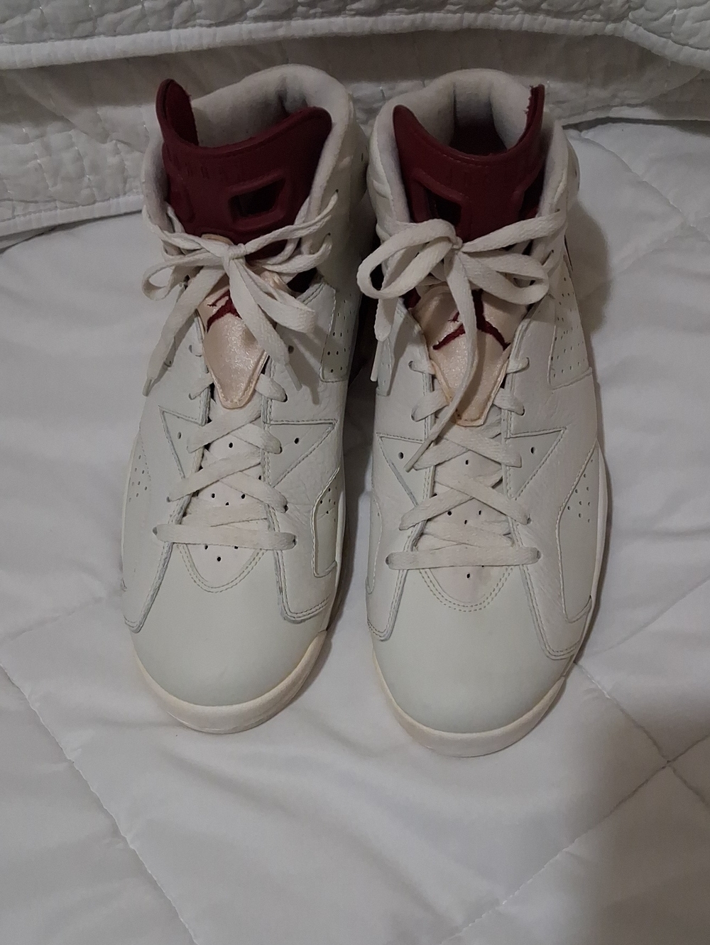 Niki Air  Mens White and Maroon High-Top Sneakers Sz 14